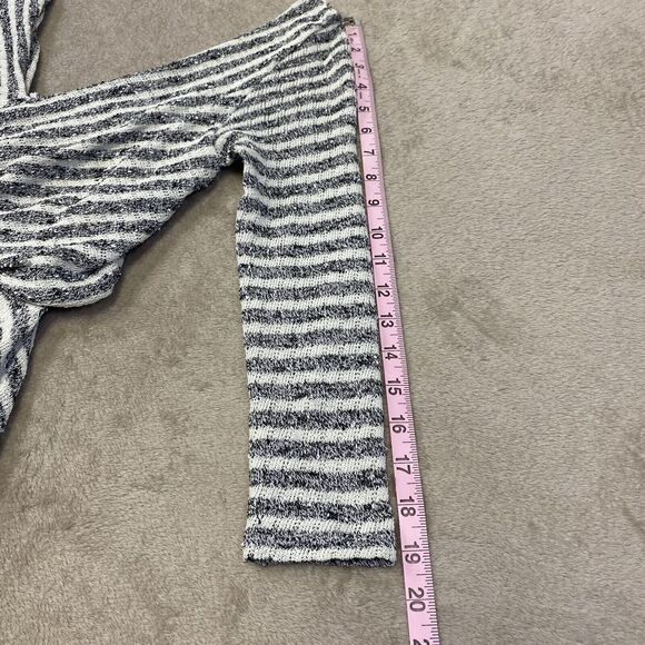 Free People Gray Ivory Striped Faux Wrap V Neck V Back Maverick Dress Small - Picture 9 of 14